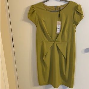 Green knee length dress